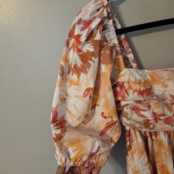 Abercrombie & Fitch Women's Emerson Floral Puff Sleeve Mini Babydoll Dress Sz S - Picture 8 of 15